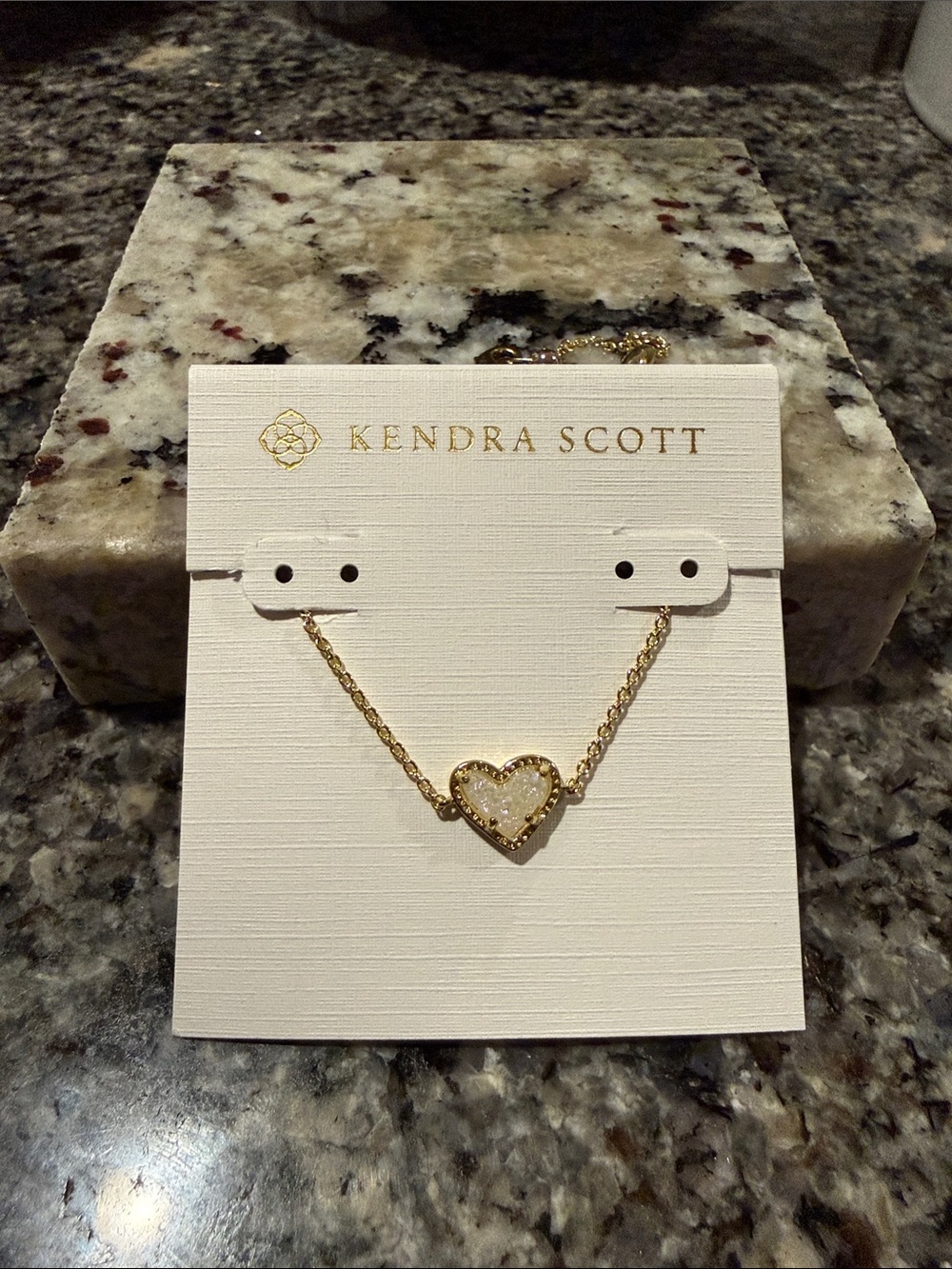 Kendra Scott Ari Heart Drusy Gold Chain Bracelet